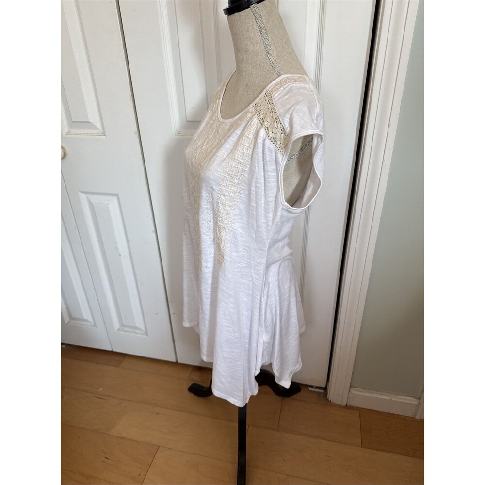 ASYMMETRICAL TUNIC rxb White Sleeveless Tunic Top With Embroidery Wine Size M